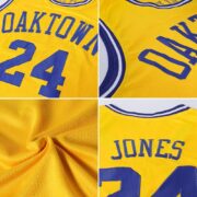 Men's Custom Gold Brown-Orange Authentic Throwback Basketball Jersey - Image 4