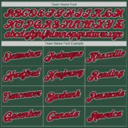 Men's Custom Hunter Green Red-Black Authentic Throwback Basketball Jersey - Image 2