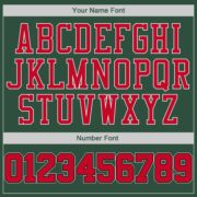 Men's Custom Hunter Green Red-Black Authentic Throwback Basketball Jersey - Image 5
