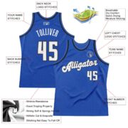 Men's Custom Blue White-Black Authentic Throwback Basketball Jersey - Image 4